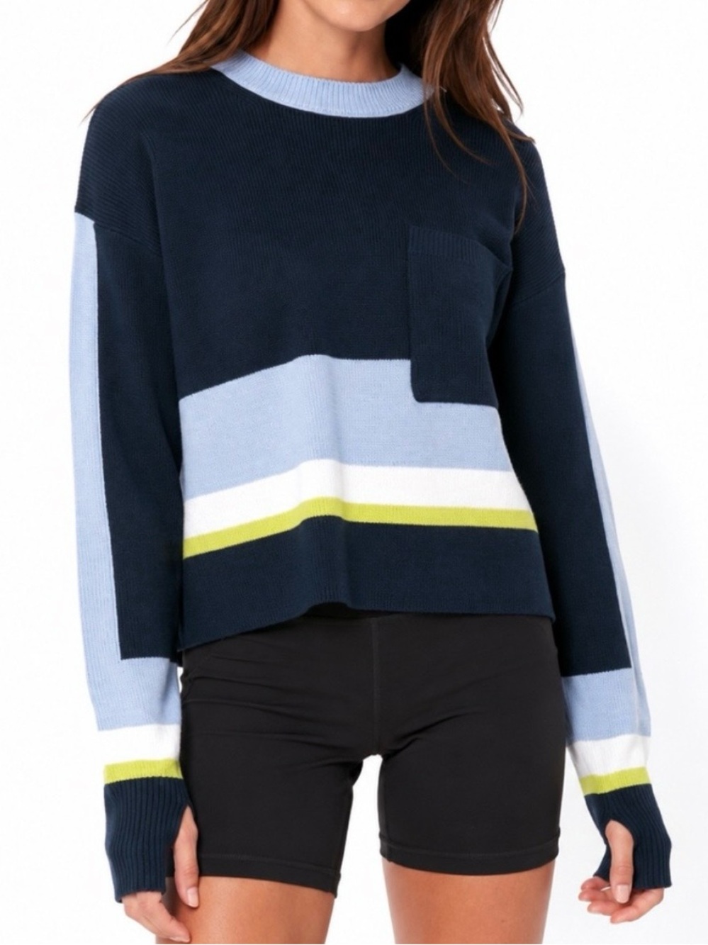 Athleta Navy Trailhead Colorblock Sweater
EC XXS